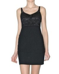 Dolce & Gabbana | Black Lace and Crochet Wool Bustier Dress | Lyst