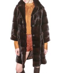 Ferragamo | Brown Mink Fur Coat | Lyst