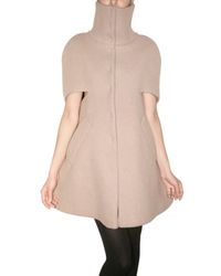 Giambattista Valli | Natural Felted Wool Cape Coat | Lyst