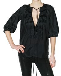 Givenchy | Black Cotton Voile Shirt | Lyst