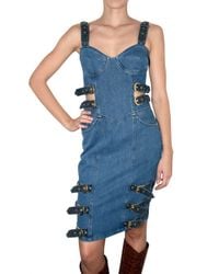 House of Holland | Blue Denim Buckle Dress | Lyst