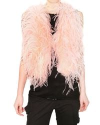 Manoush | Pink Ostrich Feather Vest | Lyst