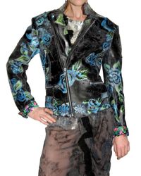 Meadham Kirchhoff | Black Hand Painted Rose Leather Jacket | Lyst