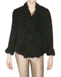 Meteo by Yves Salomon | Black Knit Kalgan Fur Coat | Lyst