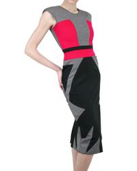 Michael Angel | Multicolor Limit.ed Wool and Silk Charmeuse Dress | Lyst