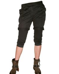 Novemb3r | Black Gabardine and Jersey Shorts On Trousers | Lyst