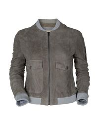Boy by Band of Outsiders | Metallic Cropped Suede Bomber Jacket | Lyst