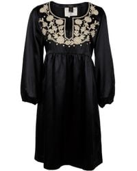 Collette Dinnigan | Black Embroidered Tunic Dress | Lyst