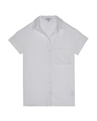 James Perse | White Rolled Sleeve Trapeze Shirt | Lyst