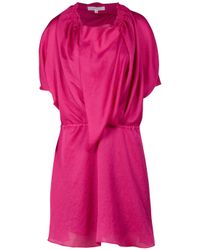 Vanessa Bruno | Pink Seersucker Faux Wrap Dress | Lyst