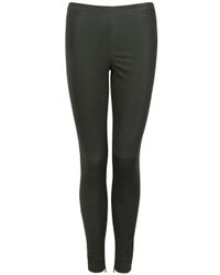 Victoria Beckham | Green Leather Leggings | Lyst