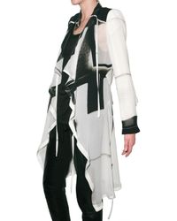 Ann Demeulemeester | Black Printed Georgette Coat | Lyst