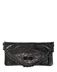 Balmain | Black Ultimate Safety Pins Distressed Clutch | Lyst