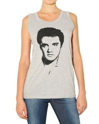 Dolce & Gabbana | Gray Elvis Print Jersey Tank Top | Lyst