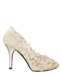 Dolce & Gabbana | Natural 80mm Macramé Lace Pumps | Lyst
