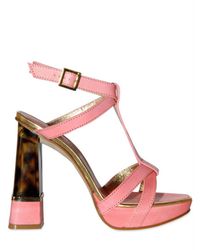 DSquared² | Pink 130mm Calf & Tortoise Plexi Heel Sandals | Lyst