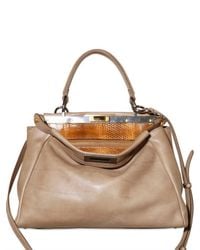 Fendi | Natural Peek A Boo Large Python Top Handle | Lyst