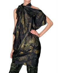 Lanvin | Black Floral-print And Leopard-devoré Gown | Lyst