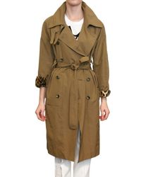 Saint Laurent | Brown Leopard Lining Nylon Trench Coat | Lyst