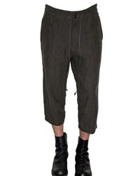 Attachment | Black Linen Canvas Cropped Trousers for Men | Lyst