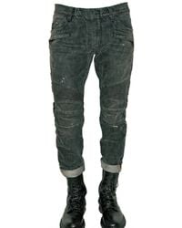Balmain | Black Regular Fit Biker Jeans for Men | Lyst