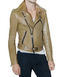 Burberry Prorsum | Green Bonded Nappa Biker Leather Jacket for Men | Lyst