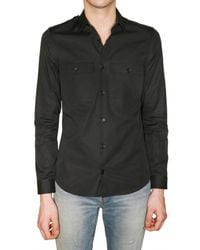 Burberry Prorsum | Black Superfine Wool Silk Mini Corduroy Shirt for Men | Lyst