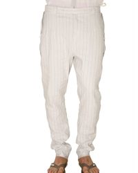 CoSTUME NATIONAL | Natural Pinstripe Linen Cotton Trousers for Men | Lyst