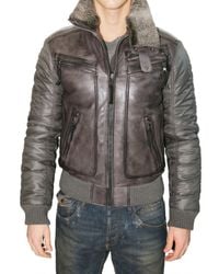 Dolce & Gabbana | Gray Rabbit Collar Nappa & Nylon Sport Jacket for Men | Lyst