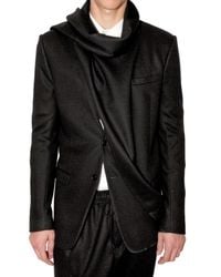 Dior Homme | Black Asymetric Scarfed Jersey Jacket for Men | Lyst