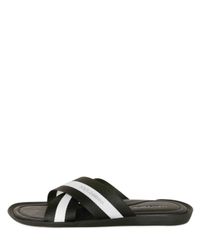 Dolce & Gabbana | Black Grosgrain and Calf Criss Cross Sandals for Men | Lyst