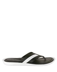 Dolce & Gabbana | Black Grosgrain and Calf Flip Flop Sandals for Men | Lyst