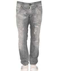 Dolce & Gabbana | Gray 19cm Gold Destroyed Denim Jeans for Men | Lyst