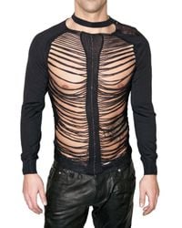DSquared² | Black Destroyed Knit Sweater for Men | Lyst