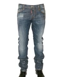 DSquared² | Blue Semi Coated Slim Denim Jeans for Men | Lyst