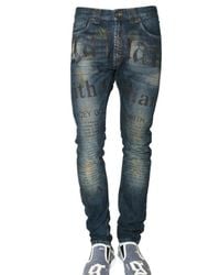 John Galliano | Blue 17cm Gazzette Print Dirty Den Jeans for Men | Lyst