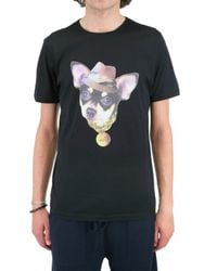 Lanvin | Black Dog Jersey T-shirt for Men | Lyst