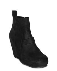 Rick Owens | Black 100mm Mohawk Wedge Low Boots for Men | Lyst