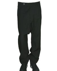Rick Owens | Black Wool Crepe Low Crotch Trousers for Men | Lyst