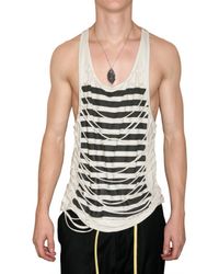 Tom Rebl | White Cut Out Printed Jersey Tank Top for Men | Lyst