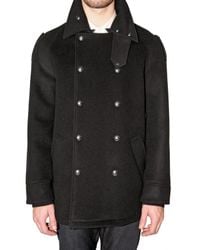 Viktor & Rolf | Black Belted Collar Pea Coat for Men | Lyst