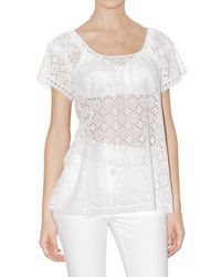 Dolce & Gabbana | White Flower Lace T-shirt | Lyst