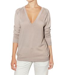 Vanessa Bruno | Gray Embroidered Knit Sweater | Lyst