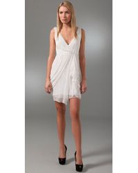 Alice + Olivia | White Silk Wrap-effect Dress | Lyst