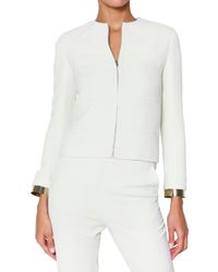 Chloé | White Grained Crepe Metal Cuff Jacket | Lyst