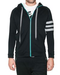 Y-3 | Black Zipped Hooded Y3 Fleece Sweatshirt for Men | Lyst