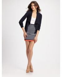 BCBGMAXAZRIA | Blue Stretch Striped Tube Skirt | Lyst