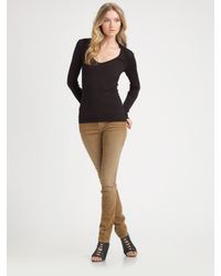 Current/Elliott | Brown Skinny Corduroy Pants | Lyst