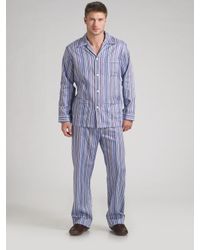 Derek Rose | Blue Wellington Cotton Pajamas Set for Men | Lyst