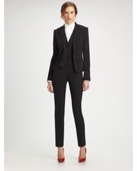 Dolce & Gabbana | Black Stretch Wool Pants | Lyst